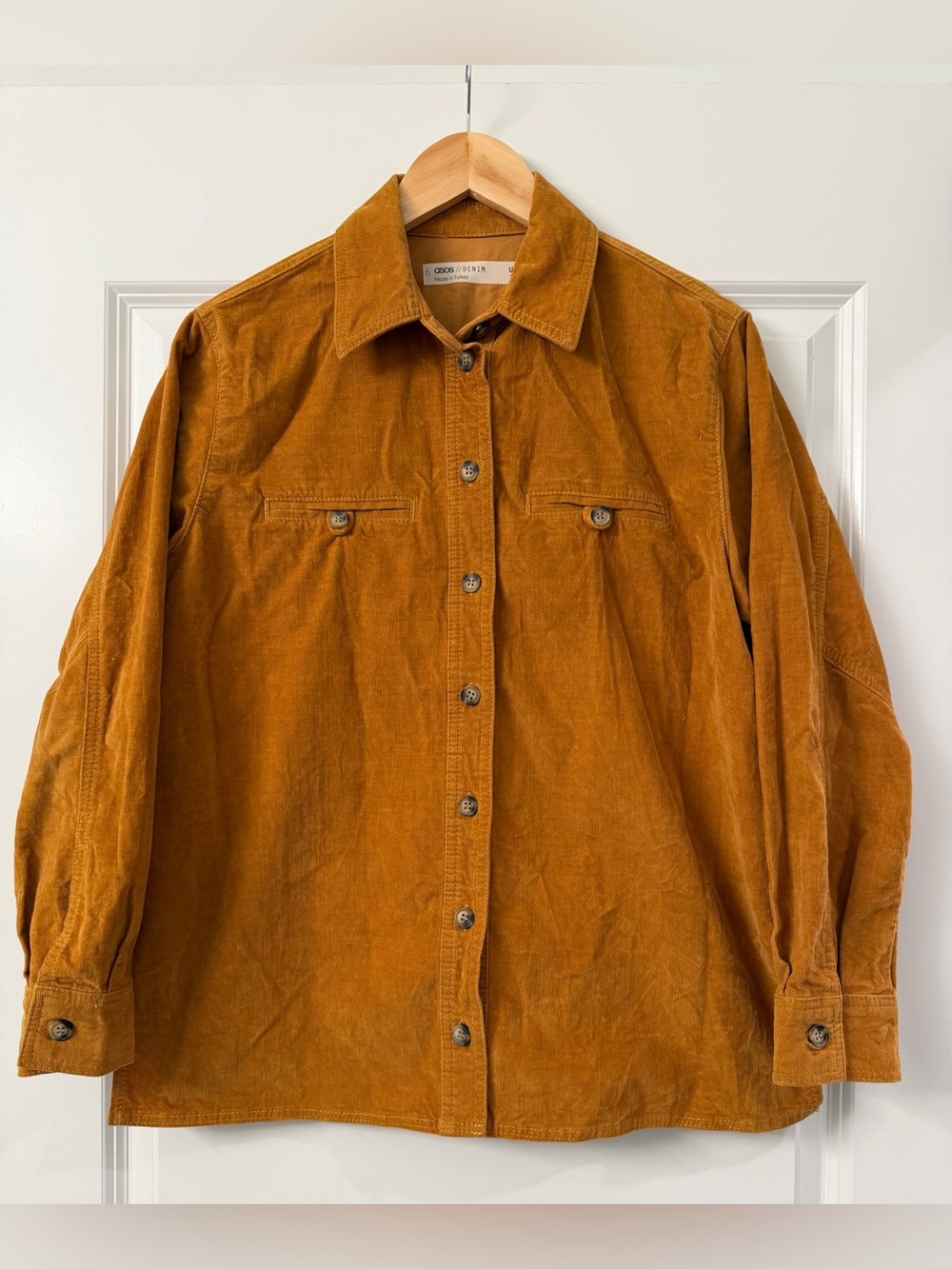 ASOS DESIGN Women’s US 6 Mustard Corduroy Utility Shirt Jacket Cotton